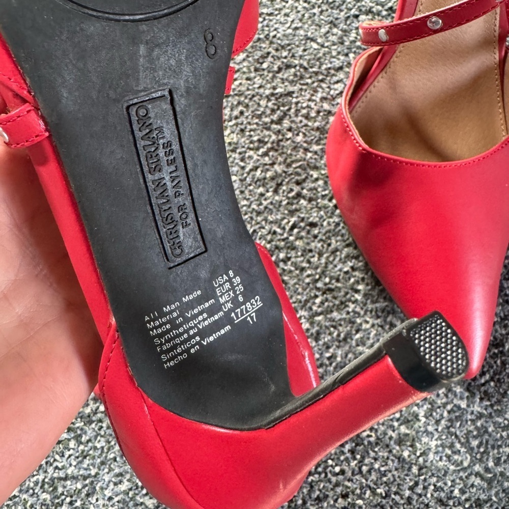 Christian Siriano Strappy Red Stiletto Heels - Picture 7 of 10